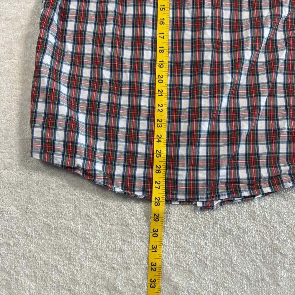 J. Crew Slim Fit Plaid Button Down Shirt Mens XL‎ Red White Blue Cotton L/S